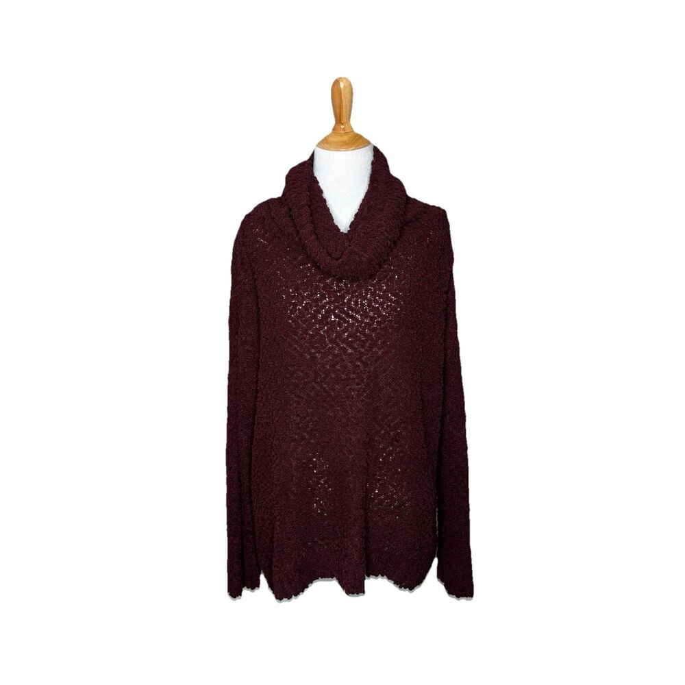 Altar’d State Maroon Burgundy Cowl Neck Oversize Sweater Long Sleeve Size Medium